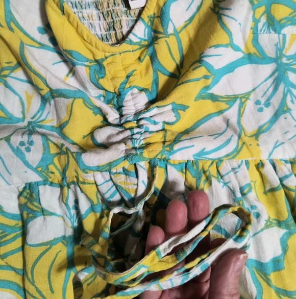 Sincerely Jules Smocked Floral Maxi Sundress, Women's Small,Yellow/Blue - Picture 6 of 16